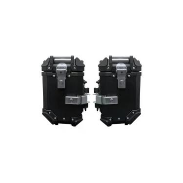 Imagem de Bau Lateral Para Motos Universal 36 Litros Alumínio (PAR) - Preto - TR