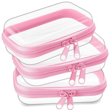 Imagem de Estojo rígido transparente com zíper, bolsa de plástico, bolsa de maqu