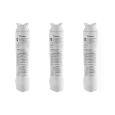 Imagem de Kit Filtro de Água para Geladeira Electrolux DM85X, DM86X, DM86V, DM90X, DM91X, DQ90X, IQ8IS e IQ8IB (3 unidades)