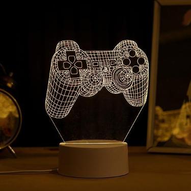 Imagem de PopLumos - Luminária led 3d, abajur de mesa, controle videogame