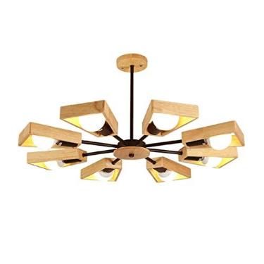 Imagem de Luminária pendente moderna LED, lustre moderno preto e branco, iluminação de árvore, 3/5/6/8 luzes, moinho de vento LED, luz pendente nórdica de madeira compatível com sala de estar, quarto