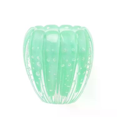 Imagem de Vaso De Plantas Cachepot Em Murano Decoração Nino Verde Menta Cristais Tavares 12x12cm