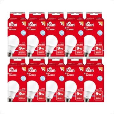 Imagem de Kit com 10 Lâmpadas Led E27 9w Bivolt Branca Fria 6500k Ou Amarela Quente 3000k Casa E Comercio (Branca Fria)