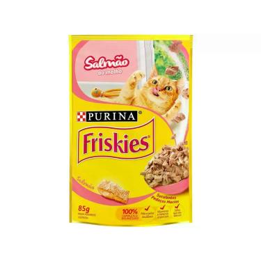 Imagem de Ração Úmida para Gato Adulto Sachê Friskies - Salmão ao Molho 85g, Sal