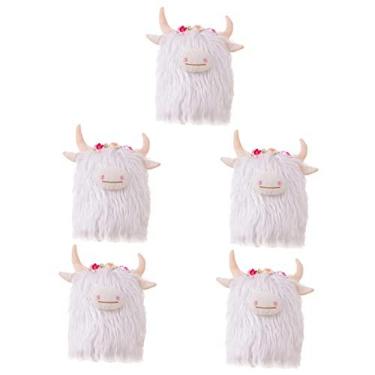 Imagem de DOITOOL Boneca De Iaque 5 Peças Material De Vaca Animal Das Montanhas Brinquedo De Pelúcia Sofá De Vaca Brinquedo De Vaca De Pelúcia Brinquedo De Fazenda Fofinho Brinquedo De