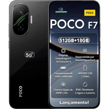 Imagem de Smartphone Xiaomi Poco F7 5G 512GB 12GB RAM Dual SIM Tela 6.83 - Preto