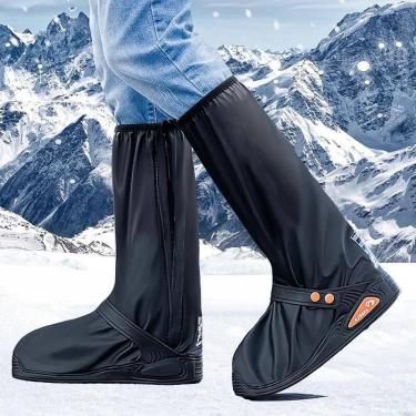 Imagem de Capas De Bota De Chuva Impermeáveis Para Motocicleta Com Refletores, À