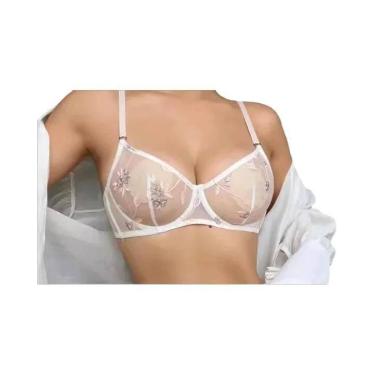 Imagem de Sutiã De Renda Grande Com Bojo, Transparente, Bordado, Confortável, Co