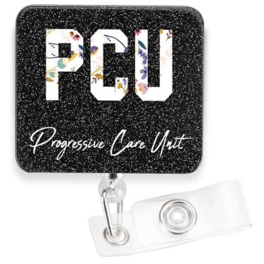 Imagem de Crachá de unidade de cuidados pediátricos (PCU), suporte de crachá de identificação inspirador para profissionais de saúde, suporte de crachá de acrílico para cuidados pediátricos, 8,9 x 4,1 cm, HW56