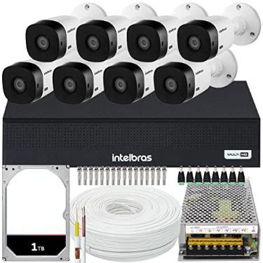 Imagem de Kit 8 câmeras Intelbras VHL 1220 Full HD 20m 2mp DVR 8Ch 1TB