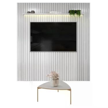 Imagem de Painel Para TV Trento 223 Ripado Bali LED com Mesa de centro Lina-Dj M