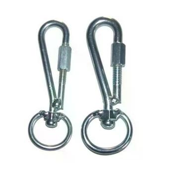 Imagem de Destorcedor Mosquetão com Rosca MR2 para Escalada, Rapel e Resgate com Sistema de Destorção Suave Prata GS Indústria