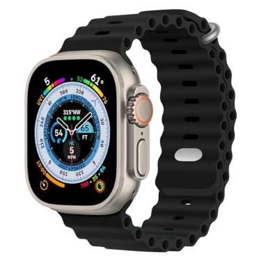 Imagem de Pulseira unissex Ocean para Apple Watch Ultra 49 mm, 45 mm, 44 mm, 42 mm, de silicone, ajustável, fivela de metal, para Apple Watch Ultra 2 1, iWatch séries 9, 8, 7, 6, 5, 4, 3, 2, 1 preta