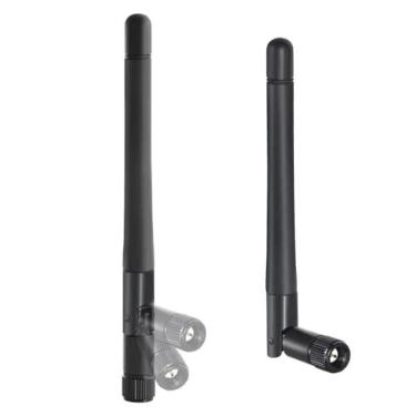 Imagem de Antena macho SMA Dual Band WiFi 2,4 GHz 5,8 GHz 5,8 GHz 8dBi SMA (pacote com 2) para câmera IP de segurança Vedio sem fio, gravador de vigilância, trailer de caminhão, retrovisor, câmera de backup,