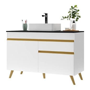 Imagem de Gabinete Banheiro 2 Portas e 1 Gaveta Retrô 120cm Multimóveis Fg5025 Branco