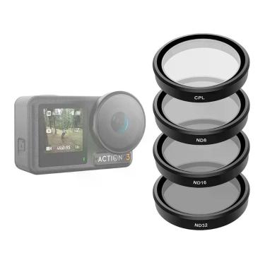 Imagem de Kit Filtros Cpl E Nd8-16-32 Para Dji Osmo Action 3 - Telesin