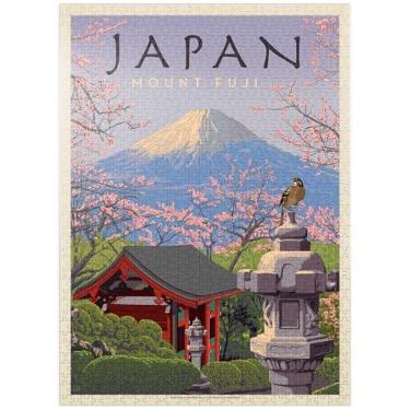 Imagem de Japão: Monte Fuji, pôster vintage - quebra-cabeça premium de 1000 peças para adultos