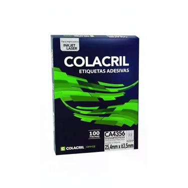 Imagem de Etiqueta Impressora A4 25,4 X 63,5mm 100 Fls Ca4356 Colacril - Congrat