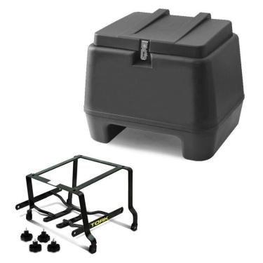 Imagem de Baú Pro Tork 80 Litros Preto + Suporte Motos, PRETO, TITAN 150 2009 - 