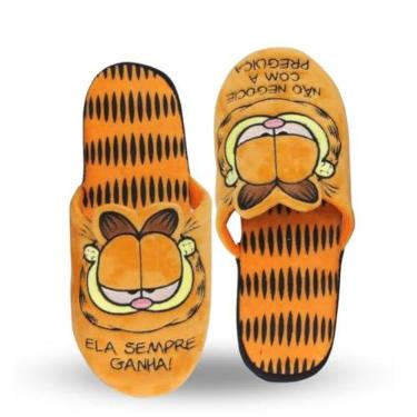Imagem de Zona Criativa Pantufa Garfield Chinelo De Quarto Adulto Unissex Oficial Nickelodeon (Laranja, M (36-38), Adulto)