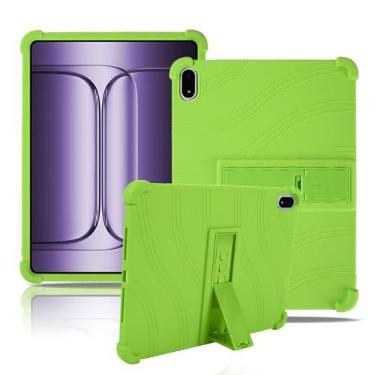 Imagem de Capa para tablet OnePlus Pad 3 de 13,3 polegadas, capa protetora NOUKAJU Tablet, suporte ajustável, silicone macio, capa de proteção de silicone para OnePlus Pad 3 (verde)