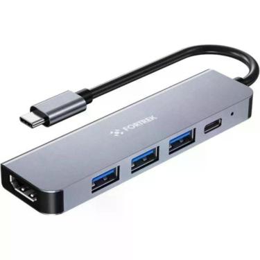 Imagem de Hub USB DC53 com 5 Portas HDMI 4K@30Hz e PD 100W Alumínio Fortrek