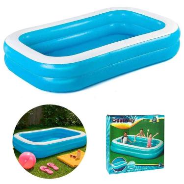 Imagem de Piscina Inflavel Infantil 778L Retangular 262x178cm Bestway, 778L, Azu