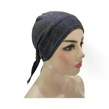 Imagem de Hijab Turbante De Algodão Liso Para Mulheres, Com Amarração Nas Costas