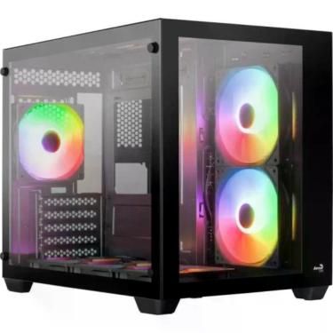 Imagem de Gabinete Gamer Aerocool Dryft Preto Com 6 Fans Argb Lateral Vidro