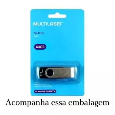 Imagem de Pen drive 64gb multilaser twist 64 gigas pendrive original, 64GB