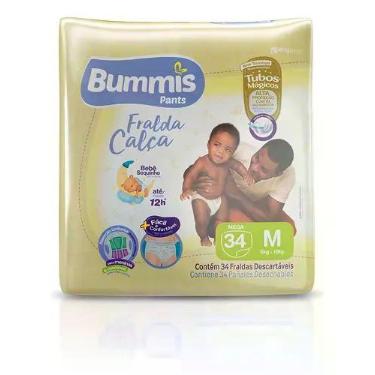 Imagem de Fralda descartável infantil bummis roupinha mega m c/34und - Capricho