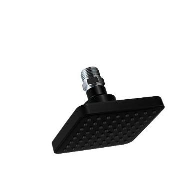 Imagem de Ducha Chuveiro Flatt ABS Quadrado Preto Fosco c/Niple Teto