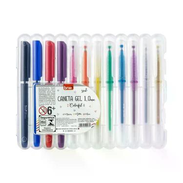 Imagem de Caneta Gel Colorful 1,0mm 12 Cores BRW Quantidade de cores:12