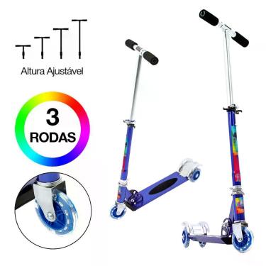 Imagem de Patinete Infantil Trolls de Três Rodas Ajuste de Altura Azul - DM Radi