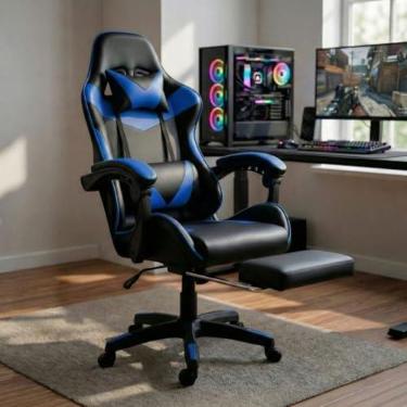 Imagem de Cadeira Escritório Gamer Reclinável Ergonômica Profissional (Azul)