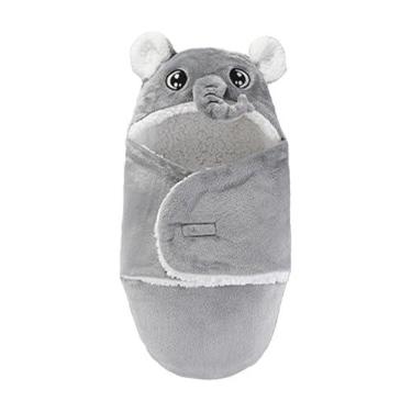 Imagem de TTETTZ Recém-nascido Swaddle Wraps Wrap Hat Bebês Cobertor Infantil Máquina de Lavar Quente Pijama Cobertor de Dormir Roupão de Banho Infantil com Capuz, Cinza 70cm