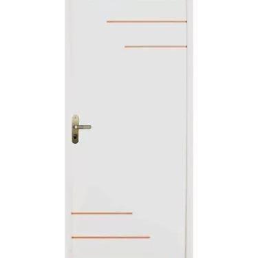 Imagem de Porta De Madeira Branca Milano 2,10x0,80 Completa Lado Esquerdo - ALLO