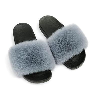 Imagem de TangDao Sapatilha de pele aberta com sola resistente para uso interno e externo para sandálias de verão, Branco, 9