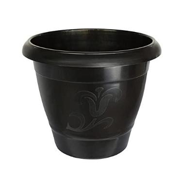 Imagem de Vaso de Planta Redondo Grande Plástico Preto Jardim Flores Arqplast