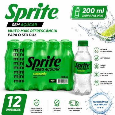 Imagem de Sprite Mini Sem Açúcar 200ml Fardo com 12 Unidades