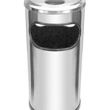 Imagem de Cinzeiro Lixeira Em Aço Inox Com Aro Em Aluminio Jsn C2A - Sem marca