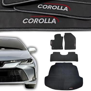 Imagem de Kit Tapetes Internos e Porta Malas Compativel com Corolla GLI XEI 2020 2021 2022 2023 2024 2025 Premium Impermeável Emborrachado Fléxivel