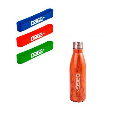 Imagem de Kit 3 Mini Band Dagg Pro Faixa Elástica e Garrafa Dagg Inox 750ml Made