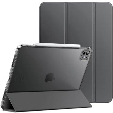 Imagem de JETech Capa Protetora para iPad Pro 13" M4 2024, Cinza Espacial | Traseira Translúcida Fina, Suporte de Três Dobras, Ativação/Repouso Automático, Proteção Leve À Prova de Choque
