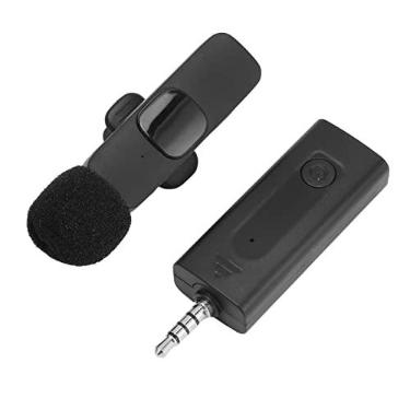 Imagem de Microfone de Lapela Sem Fio, Conector de 3,5 Mm, Redução de Ruído Inteligente Suporta Emparelhamento Automático, Microfone Com Clipe para Entrevista de Webcasting