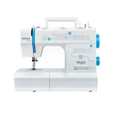 Imagem de Máquina de Costura Elgin Genius Plus JX-4035 31 Pontos Braço Livre LED Branca e Azul Branco / 220
