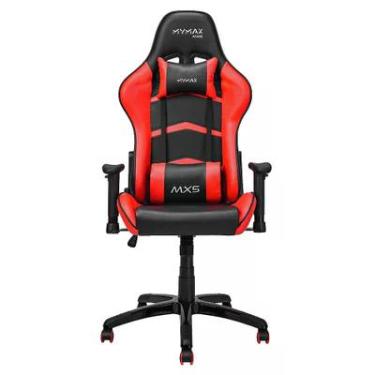 Imagem de Cadeira Gamer Mymax Mx5, Até 150 Kg, Giratória, Preta e Vermelha