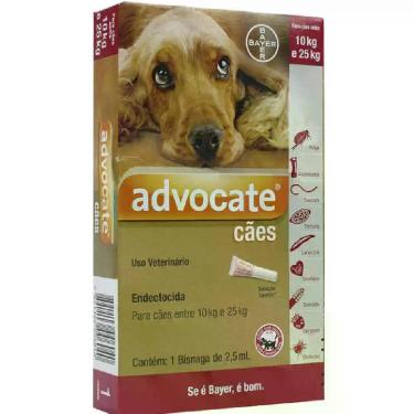 Imagem de Advocate Cães 2,5 ml - 10 a 25 kg - Elanco-Bayer