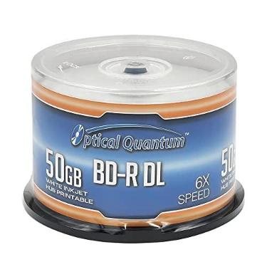 Imagem de Optical Quantum 6X 50GB BD-R DL Branco Inkjet Printable Blu-ray Dupla Camada Gravável, 50-Disc Spindle