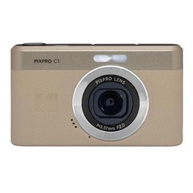 Imagem de Kodak PIXPRO C1 Câmara digital com zoom amigável, 13 MP compacta aponta e tiro com ecrã LCD rebatível de 2,8 polegadas e 180° de inclinação, design retro vintage com zoom 4X e vídeo Full HD
